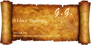 Glósz György névjegykártya